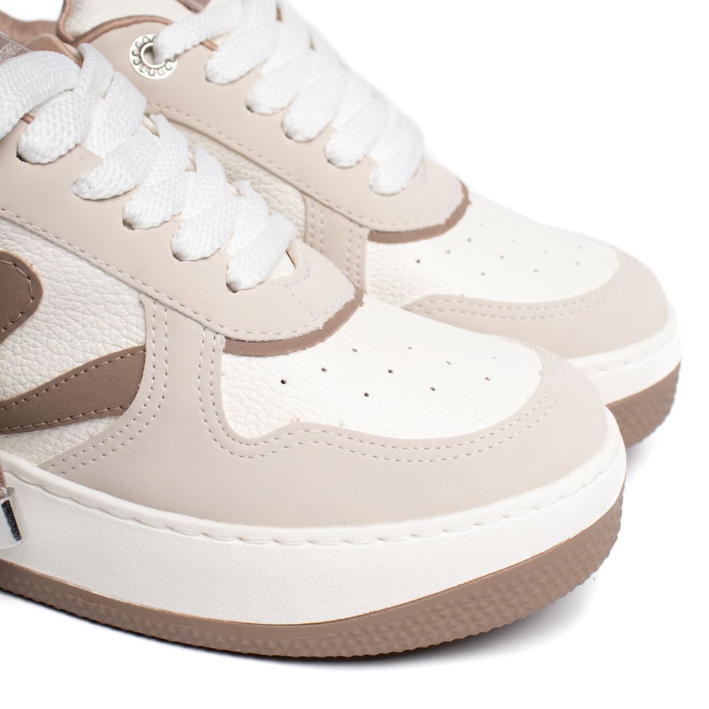 Tênis Feminino Via Marte Casual Solado Caixa Branco/Marrom Bege 5