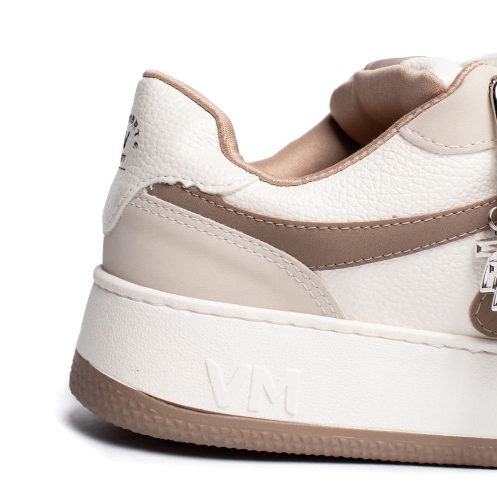 Tênis Feminino Via Marte Casual Solado Caixa Branco/Marrom Bege 7