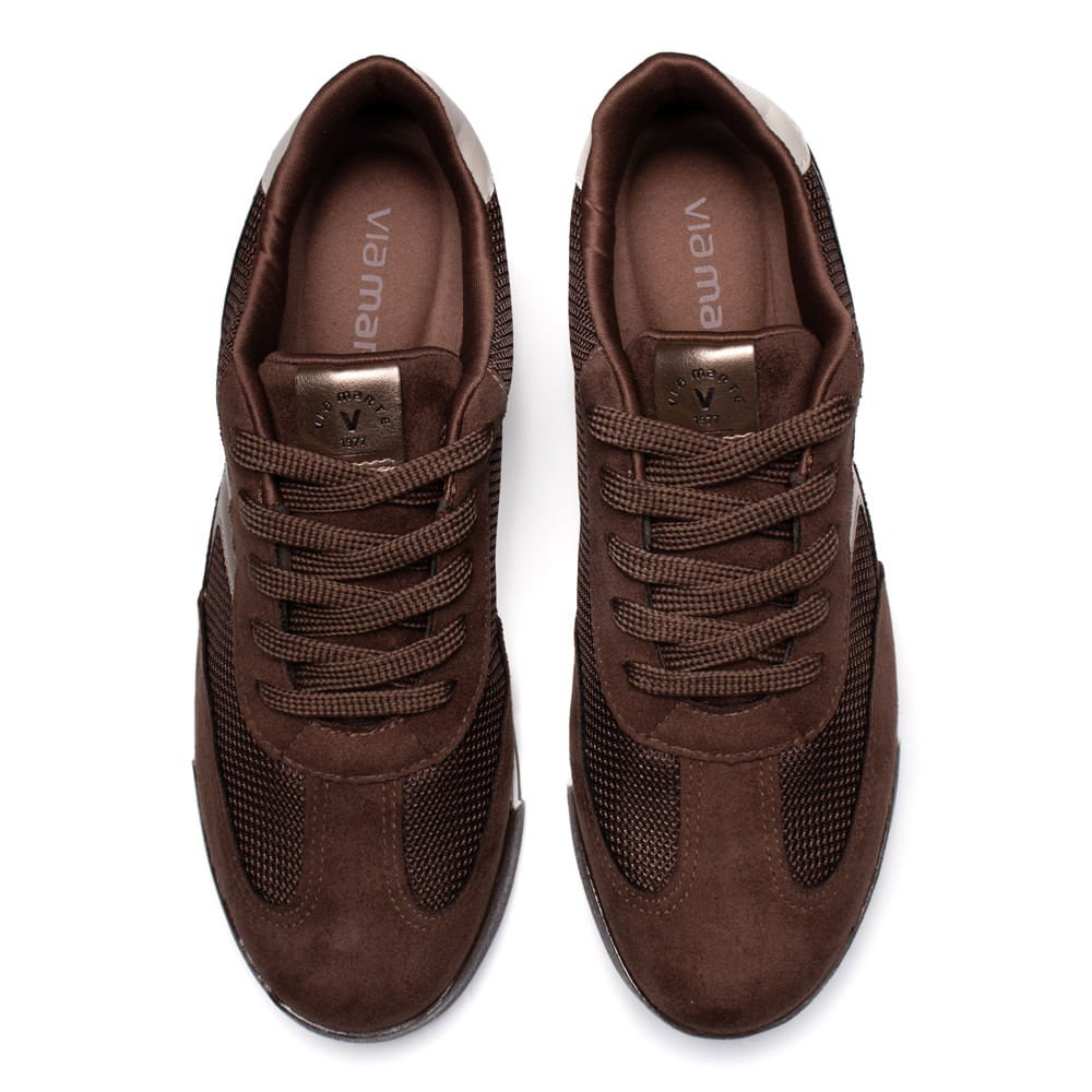 Tênis Feminino Via Marte Camurça Flatform Marrom Marrom 4