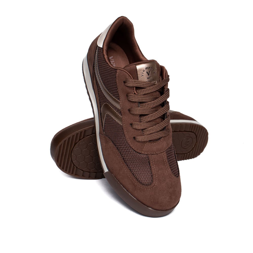 Tênis Feminino Via Marte Camurça Flatform Marrom Marrom 5