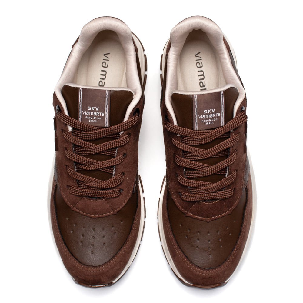 Tênis Feminino Via Marte Napa Camurça Marrom Marrom 4