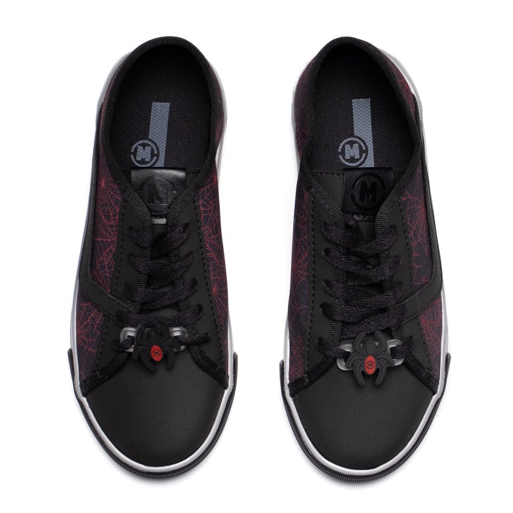 Tênis Infantil Molekinho Spider Teia Napa Preto/Vermelho Preto/Vermelho 3