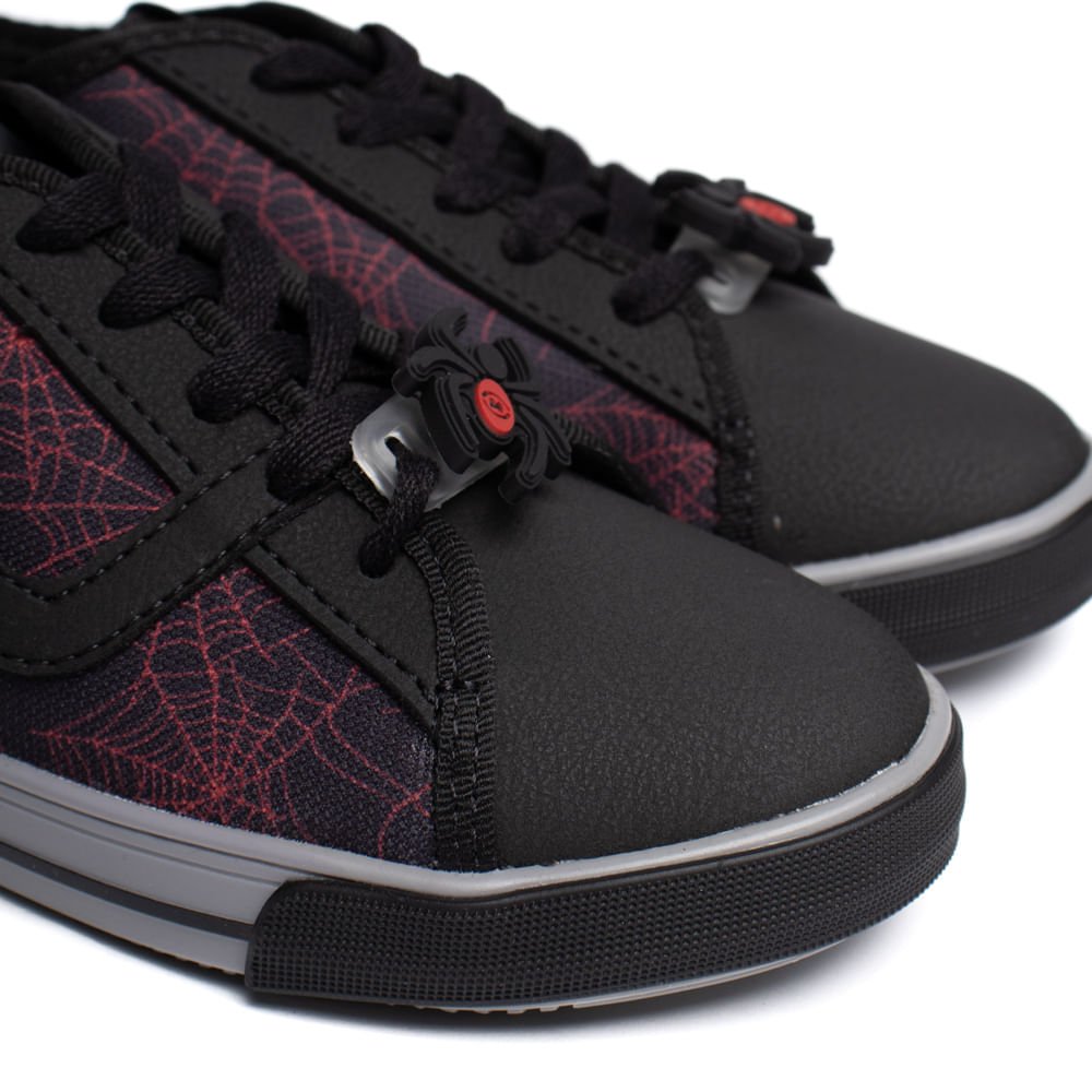 Tênis Infantil Molekinho Spider Teia Napa Preto/Vermelho Preto/Vermelho 4