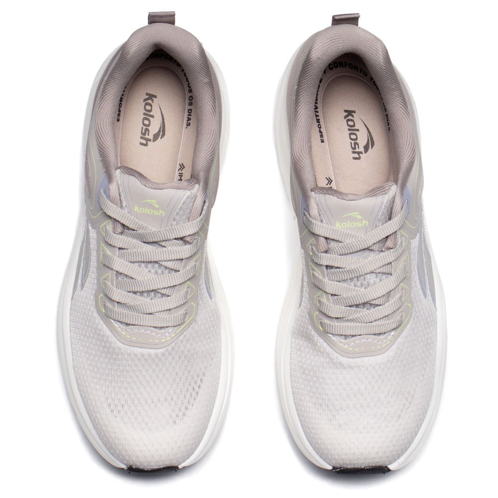 Tênis Feminino Kolosh Caminhada DuoTech Cinza/Verde Cinza 4