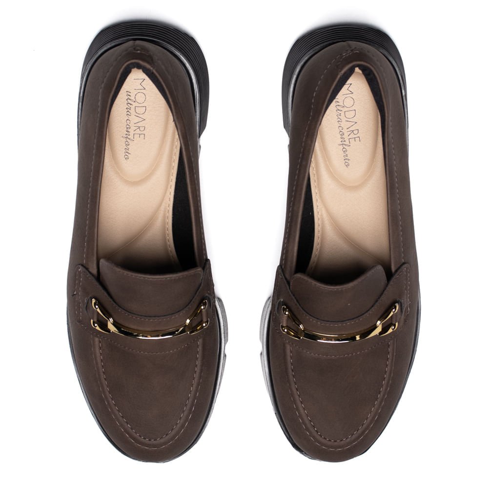 Mocassim Feminino Modare Napa Veluna Solado Tratorado Marrom Marrom 4