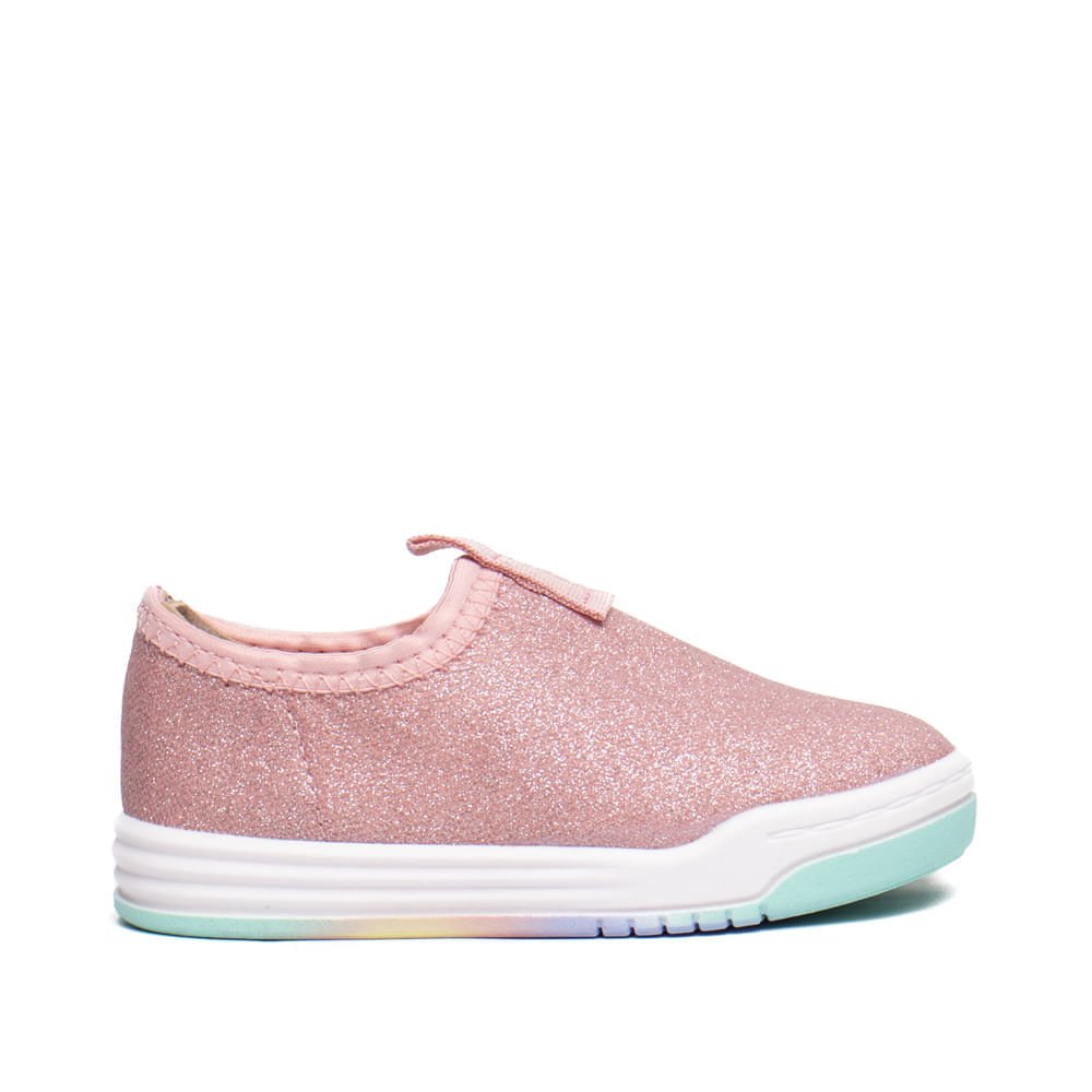 Tênis Infantil Molekinha Baby Tecido Glitter Rosa