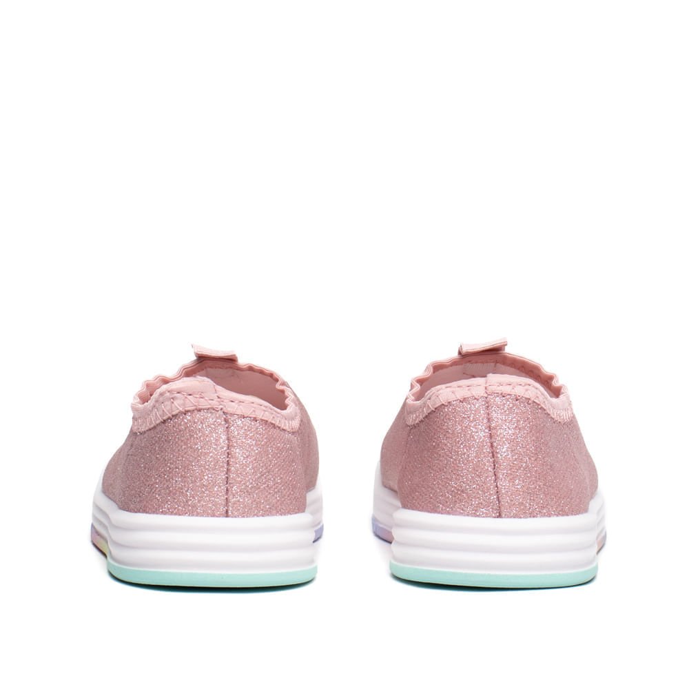 Tênis Infantil Molekinha Baby Tecido Glitter Rosa Rosa 3