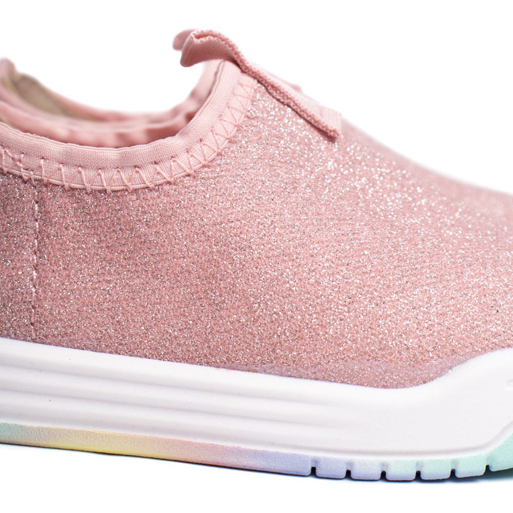 Tênis Infantil Molekinha Baby Tecido Glitter Rosa Rosa 6
