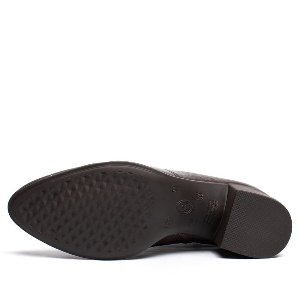 Bota Feminina Bottero Cano Curto Couro Burnish Marrom Marrom 2