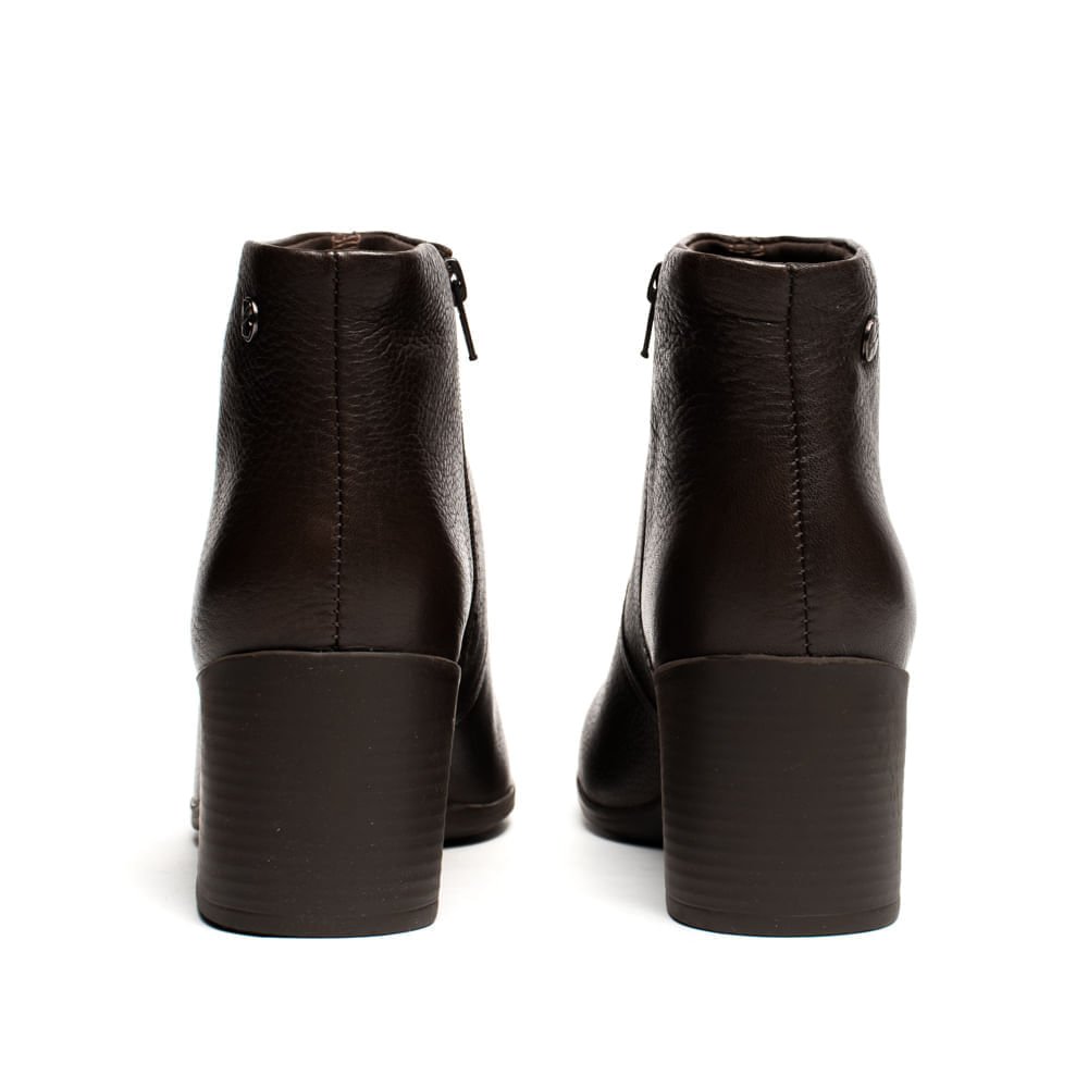 Bota Feminina Bottero Cano Curto Couro Burnish Marrom Marrom 3