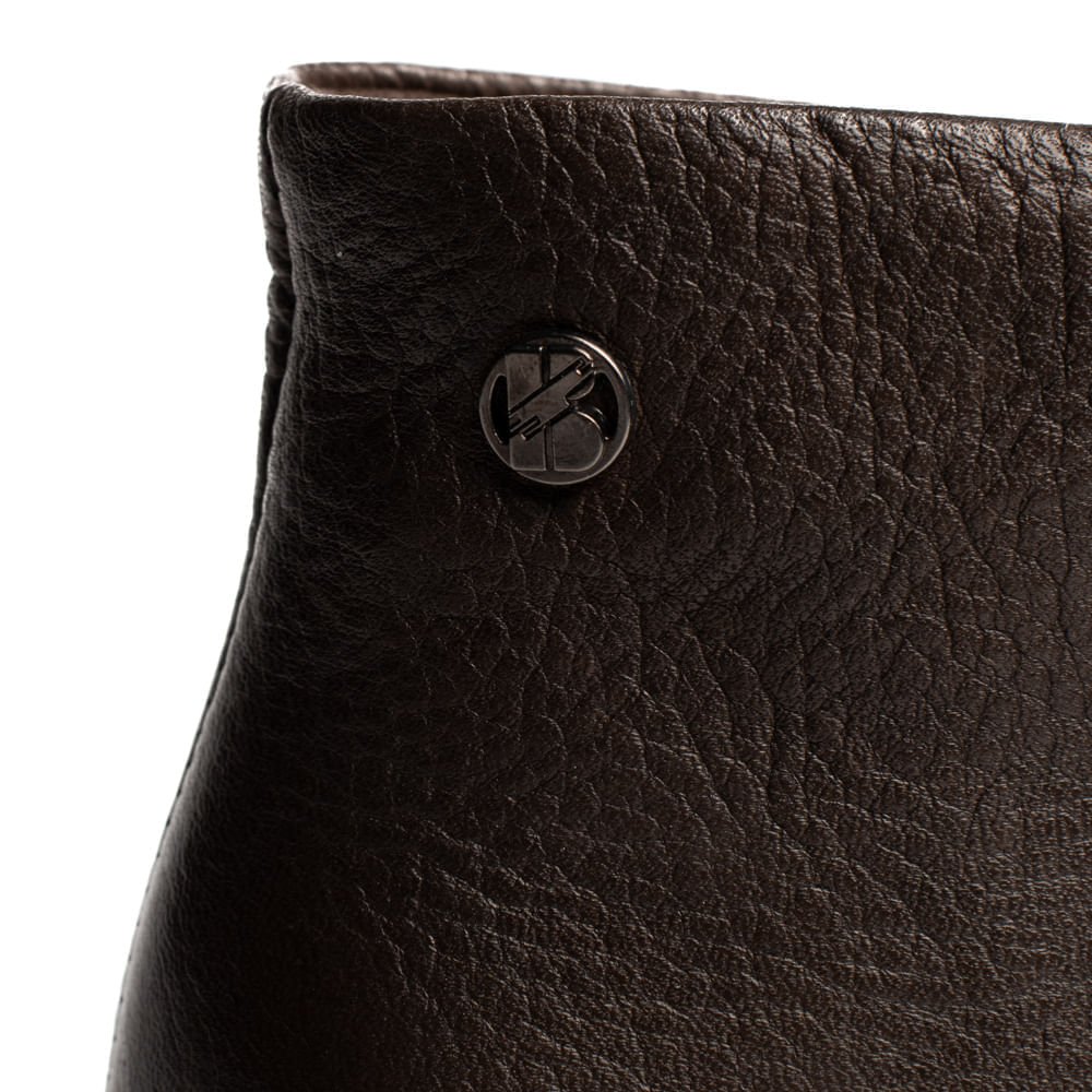 Bota Feminina Bottero Cano Curto Couro Burnish Marrom Marrom 6