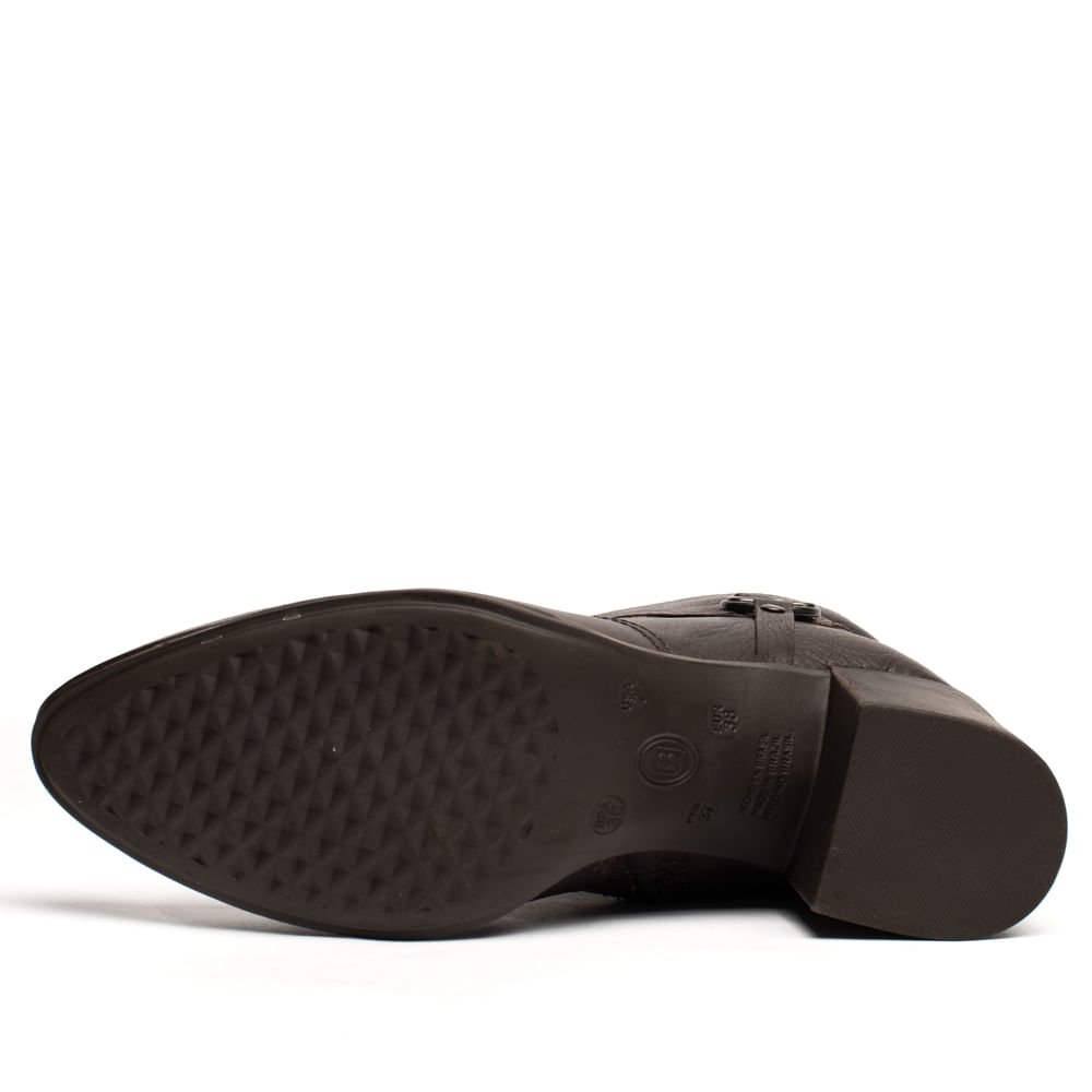 Bota Feminina Bottero Cano Médio Couro Burnish Marrom Marrom 2