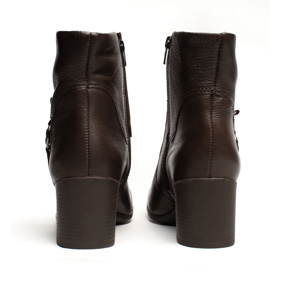 Bota Feminina Bottero Cano Médio Couro Burnish Marrom Marrom 3
