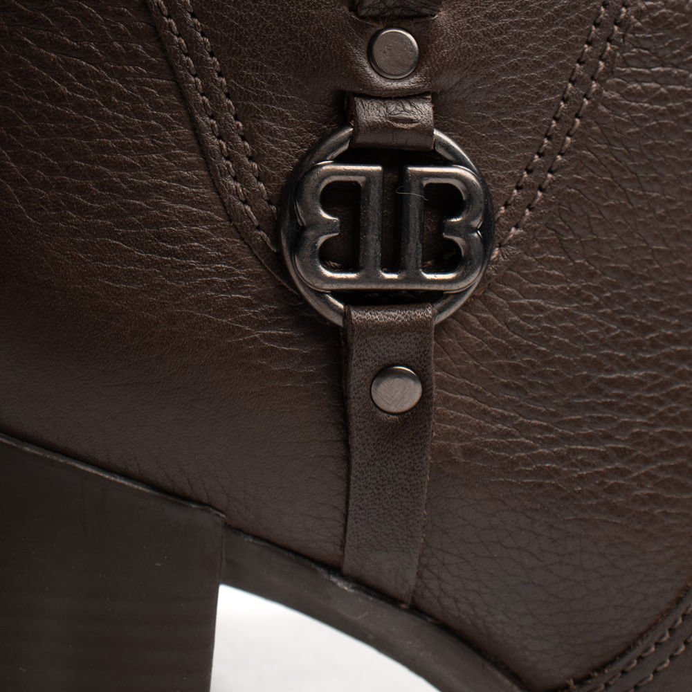 Bota Feminina Bottero Cano Médio Couro Burnish Marrom Marrom 5