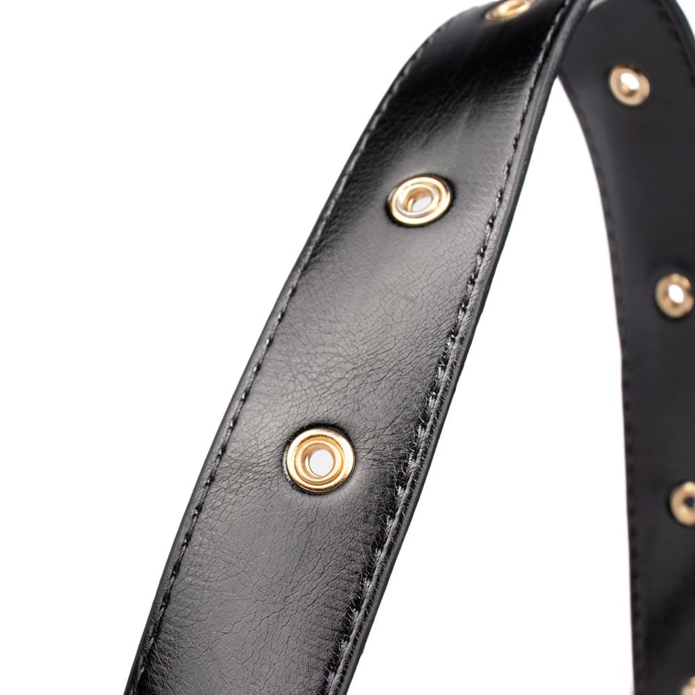 Bolsa Feminina Rafitthy Baguete Média Verniz Burnished Preto Preto 6