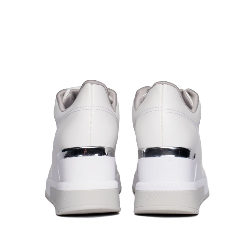 Tênis Feminino Via Marte Anabela Napa Branco/Prata Branco 3