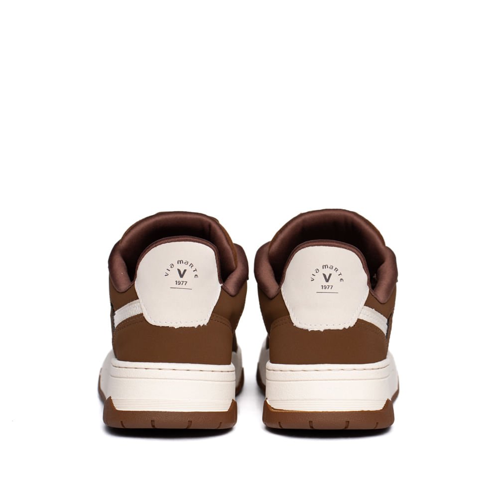 Tênis Feminino Via Marte Nobuck Solado Caixa Marrom/Branco Marrom 3