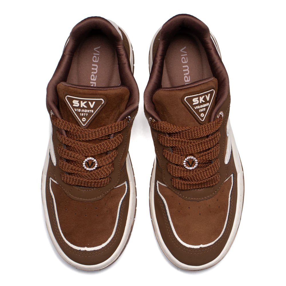 Tênis Feminino Via Marte Nobuck Solado Caixa Marrom/Branco Marrom 4