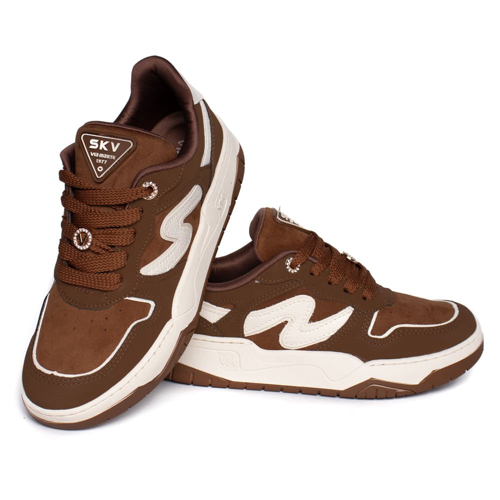 Tênis Feminino Via Marte Nobuck Solado Caixa Marrom/Branco Marrom 5
