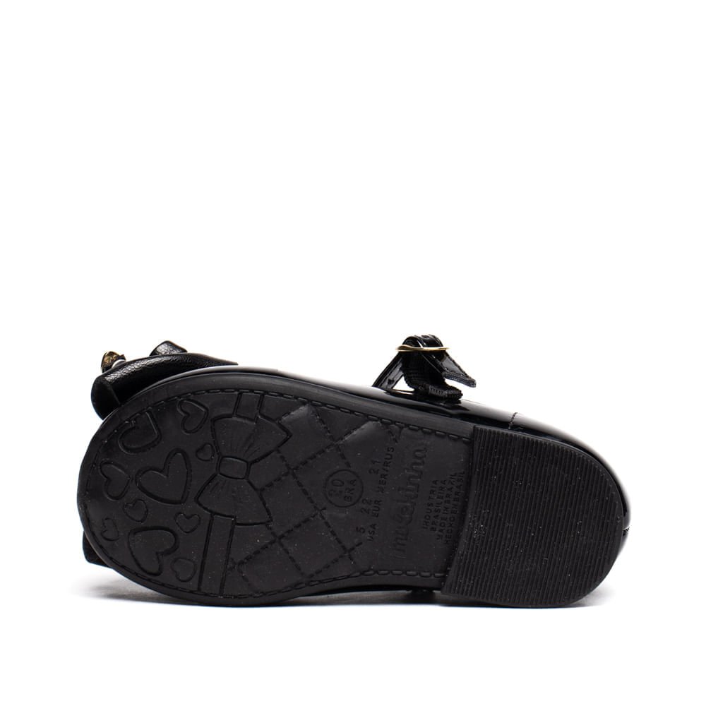 Sapatilha Infantil Molekinha Baby Verniz Laço Preto Preto 2