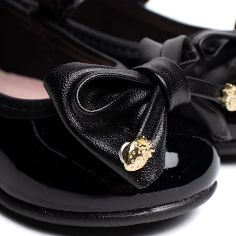 Sapatilha Infantil Molekinha Baby Verniz Laço Preto Preto 6
