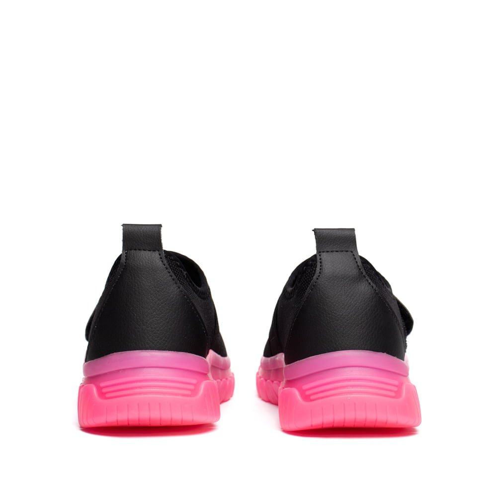 Tênis Infantil Novopé Soft Sport Slip-on Glitter Preto/Pink Preto/Pink 3