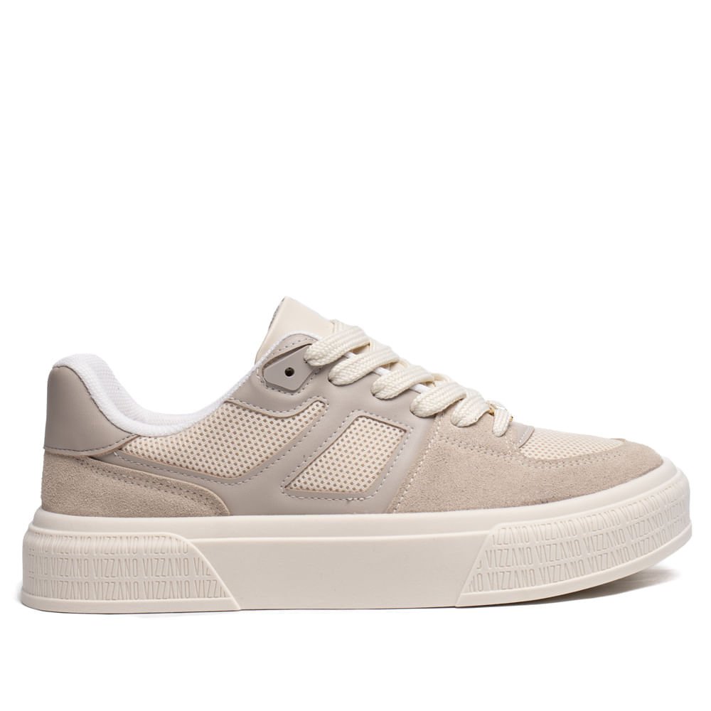 Tênis Feminino Vizzano Flatform Mesh Bege/Off White