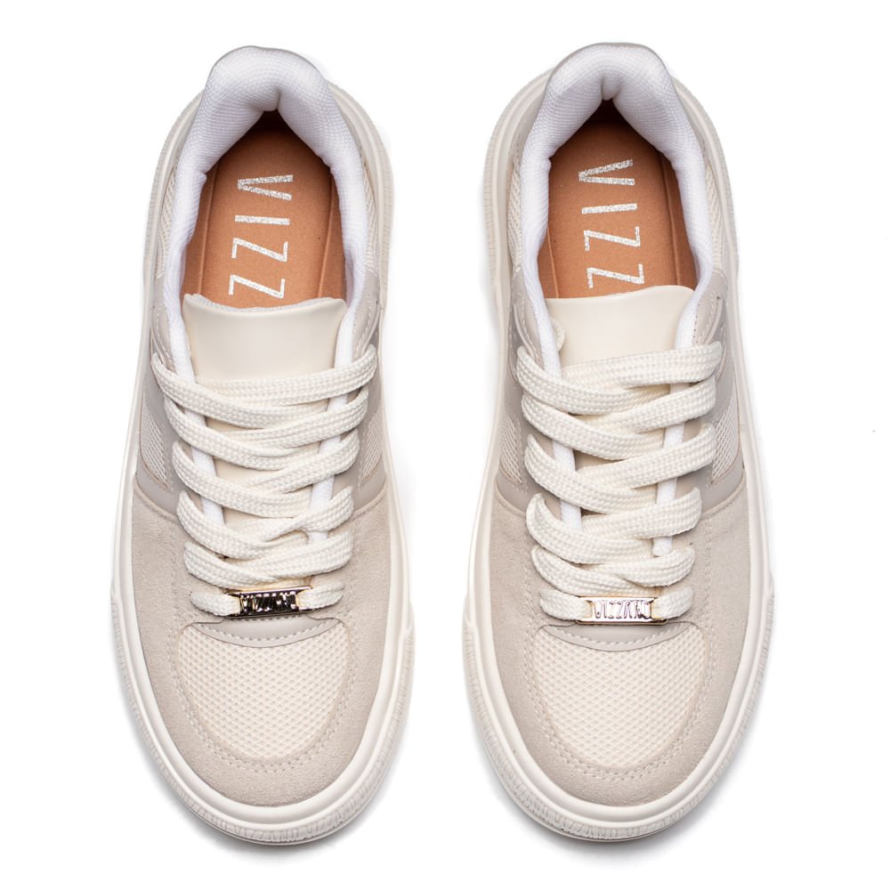 Tênis Feminino Vizzano Flatform Mesh Bege/Off White Bege 4