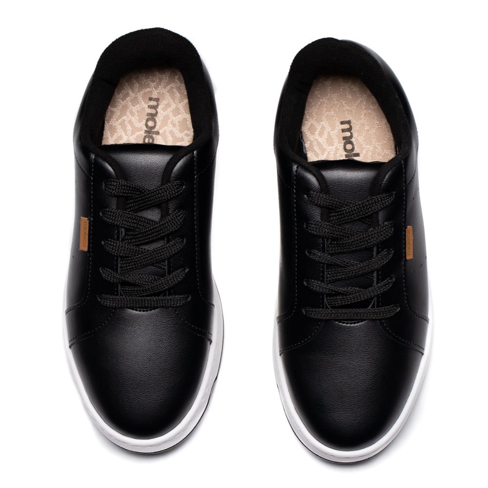 Tênis Feminino Moleca Napa Turim Casual Preto Preto 4