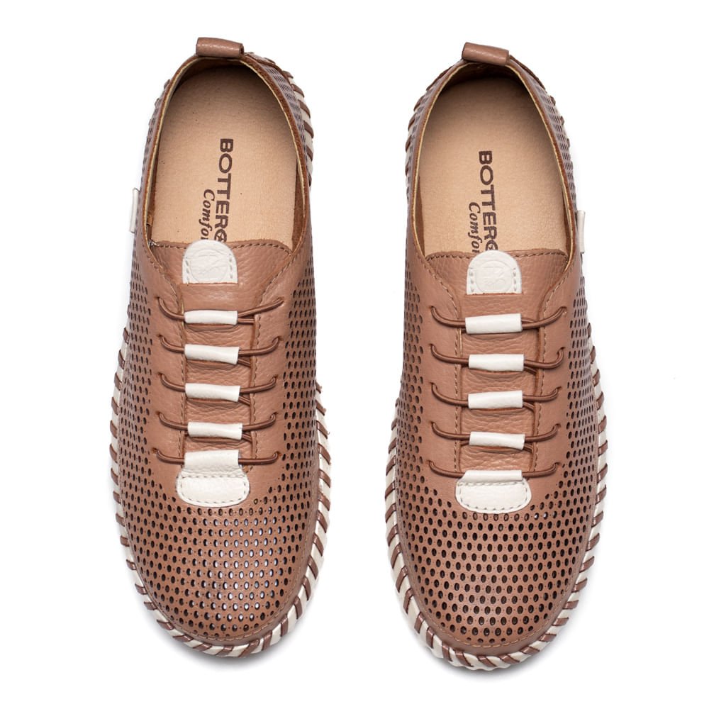 Tênis Feminino Bottero Couro Burnished Marrom/Off White Marrom 4