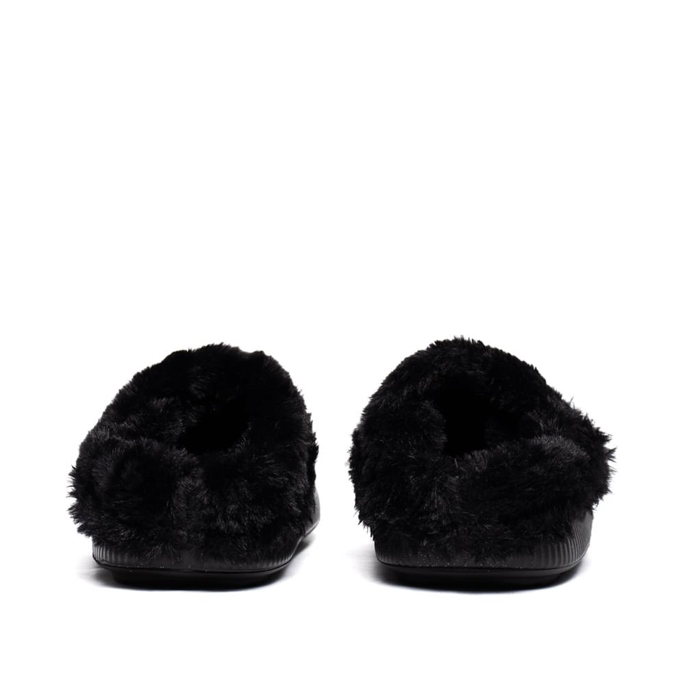 Sandália Babuche Infantil Molekinha Peluciada Preto Preto 3