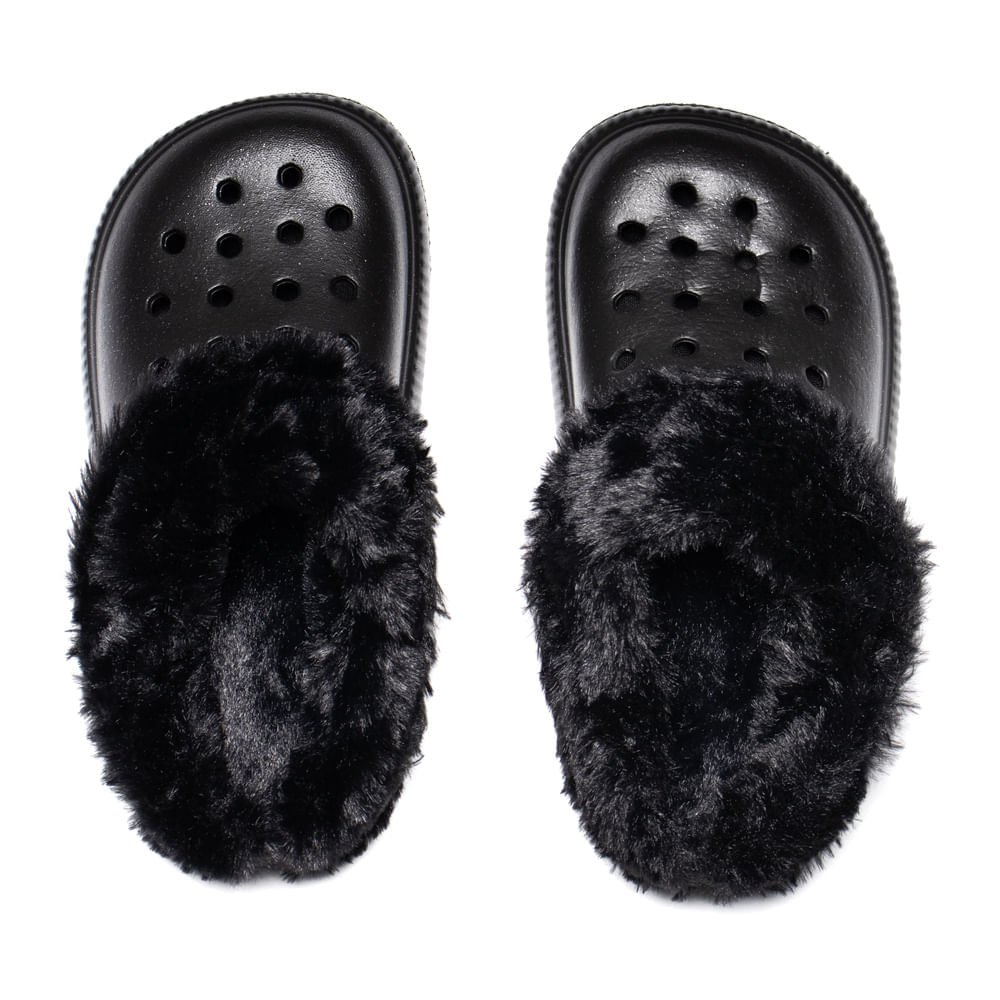Sandália Babuche Infantil Molekinha Peluciada Preto Preto 4