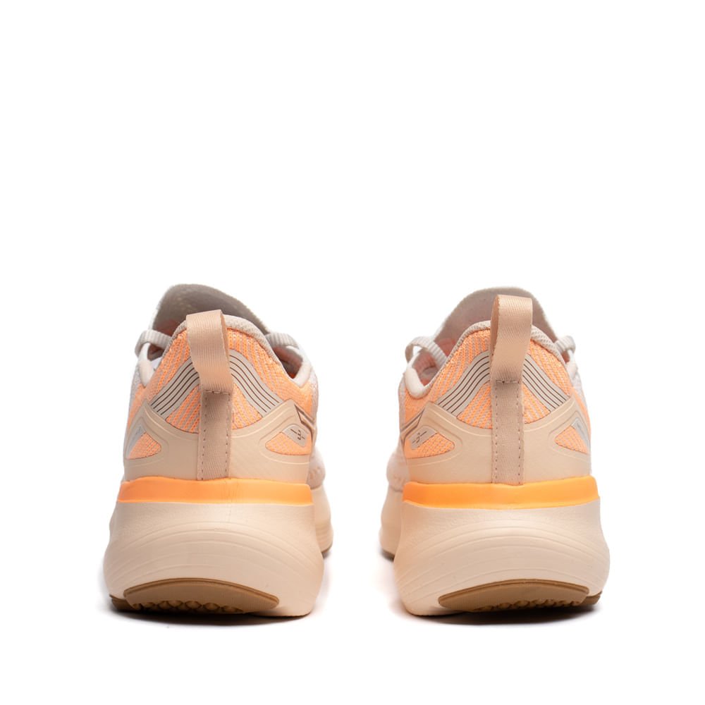 Tênis Feminino Mizuno Glow 3 Knit Softierfoam Bege/Laranja Bege 3