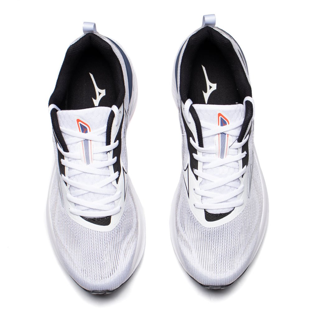 Tênis Masculino Mizuno Wave Vitality 7 Mesh Branco/Cinza Branco/Cinza 4