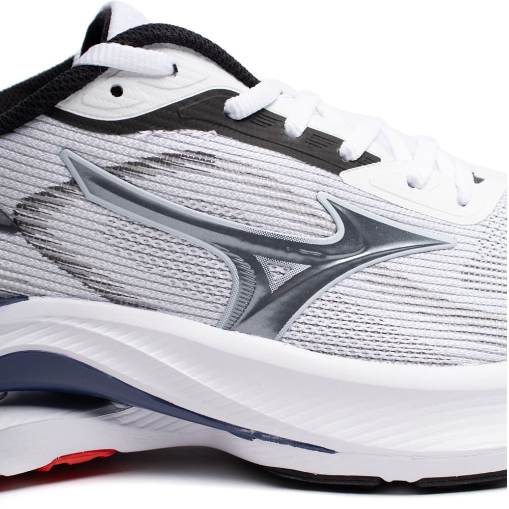 Tênis Masculino Mizuno Wave Vitality 7 Mesh Branco/Cinza Branco/Cinza 6