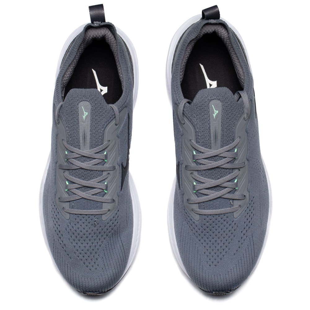 Tênis Masculino Mizuno Sunrise Wave Mesh Cinza Escuro/Verde Cinza 4
