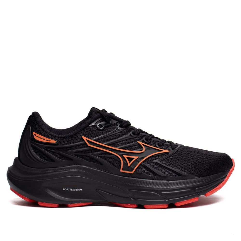 Tênis Infantil Mizuno Jet 8 Softierfoam Preto/Salmão Preto/Laranja