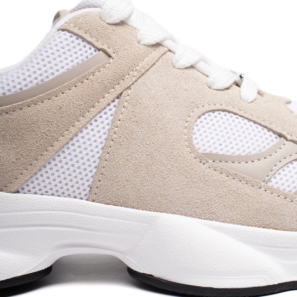 Tênis Feminino Vizzano Nylon Chunky Bege/Branco Bege/Branco 6
