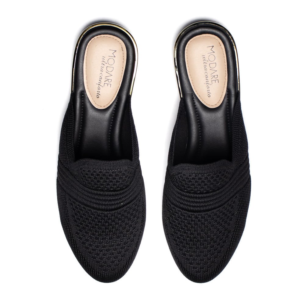 Mule Feminino Modare Knit Conforto Preto Preto 4
