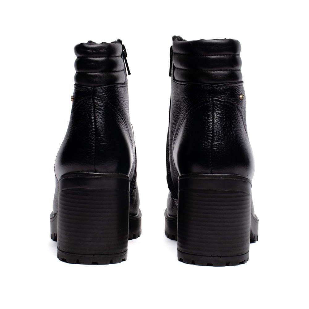 Coturno Feminino Pegada Burnished Couro Soft Touch Preto Preto 3