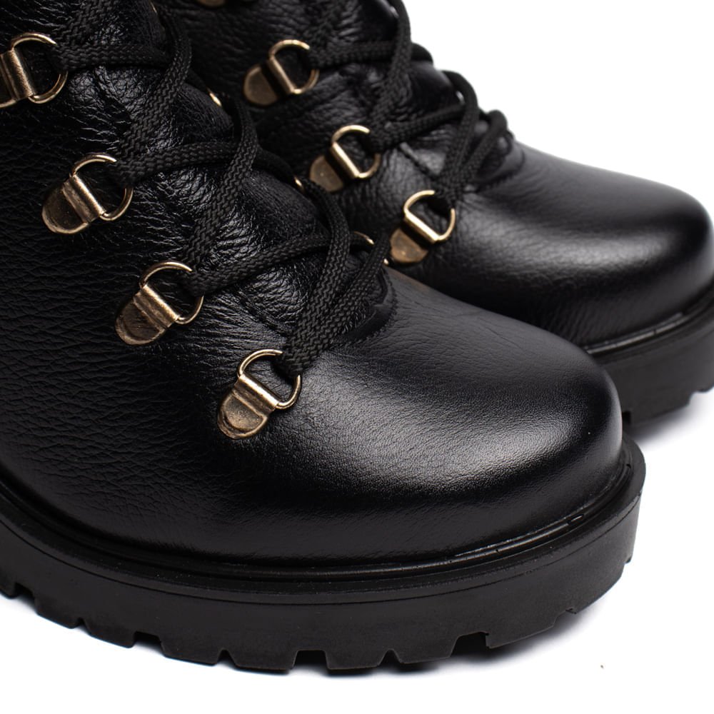 Coturno Feminino Pegada Burnished Couro Soft Touch Preto Preto 5