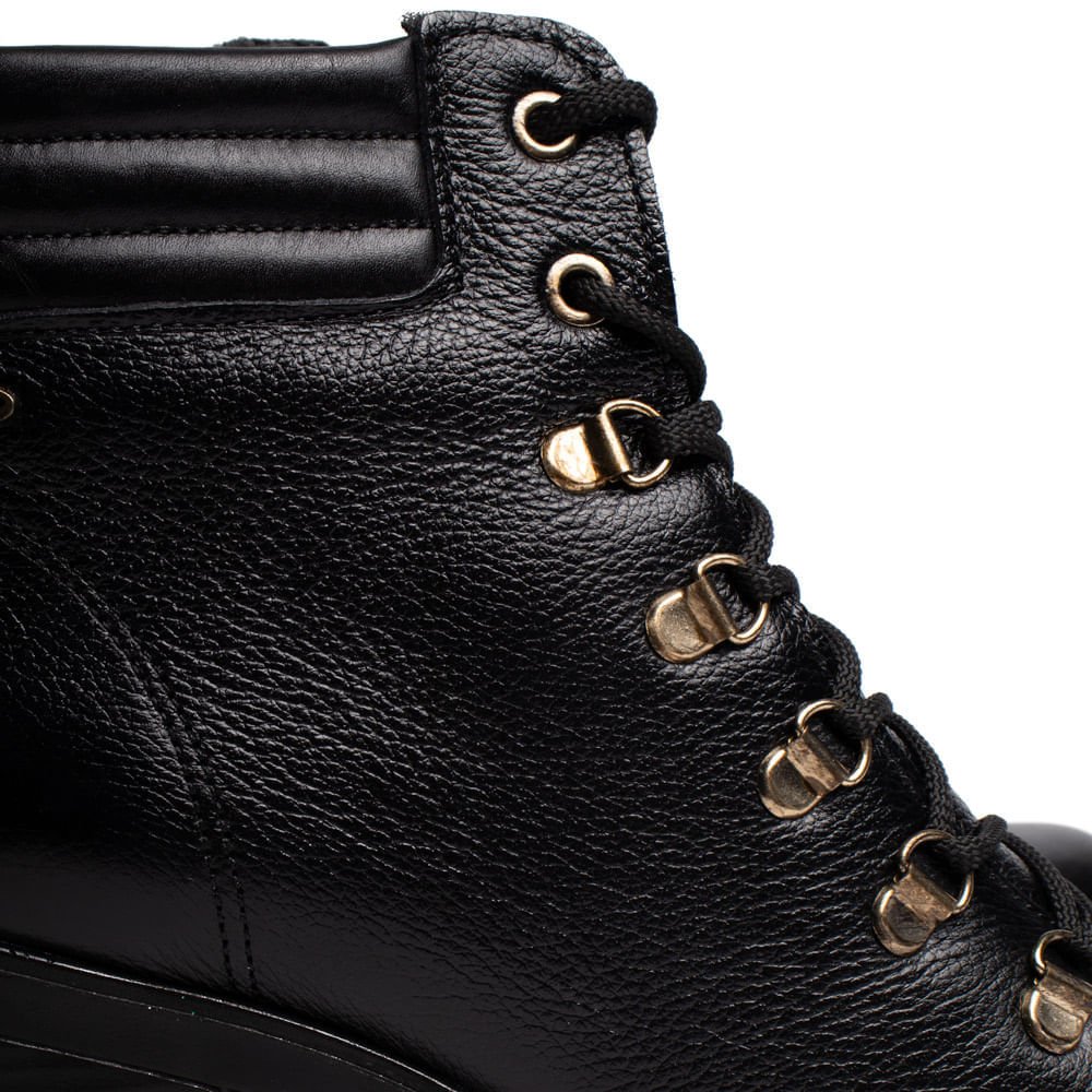 Coturno Feminino Pegada Burnished Couro Soft Touch Preto Preto 6