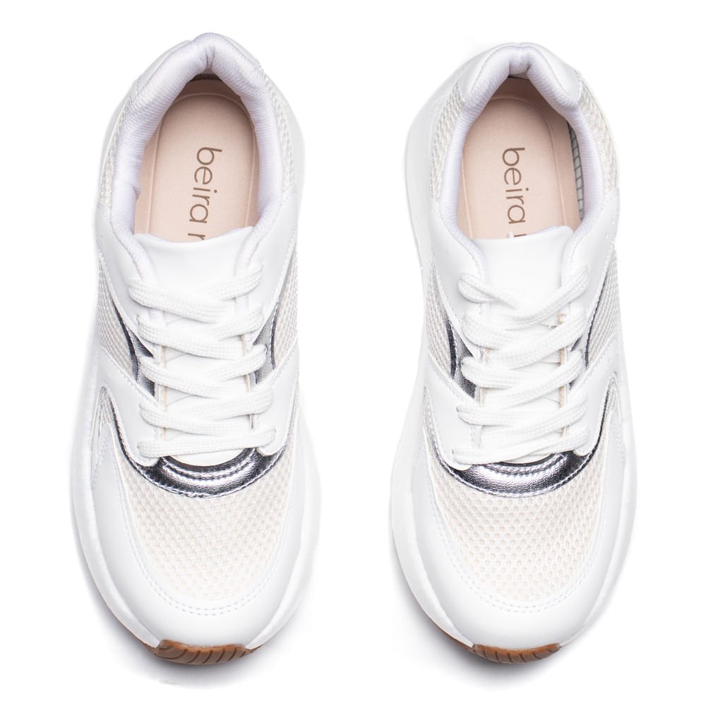 Tênis Feminino Beira Rio Free Sport Branco/Prata Branco 4