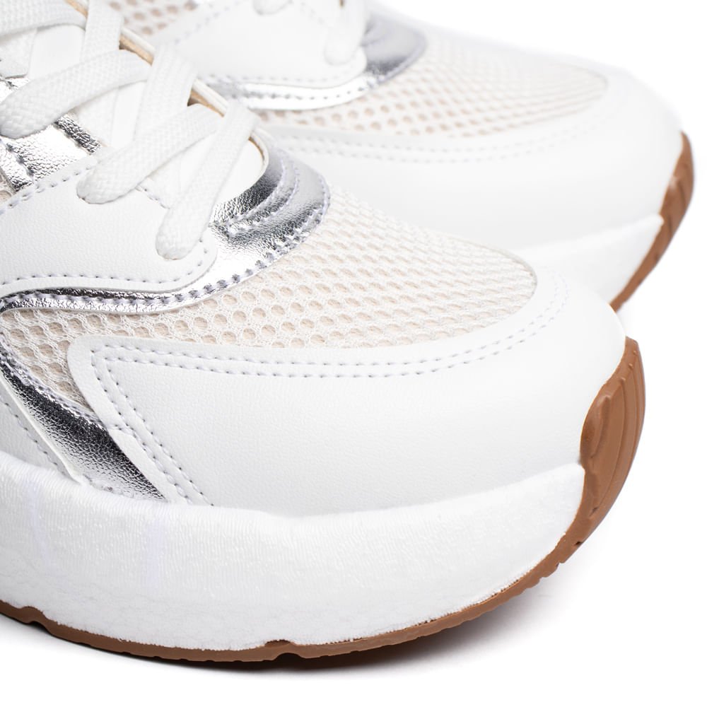Tênis Feminino Beira Rio Free Sport Branco/Prata Branco 5