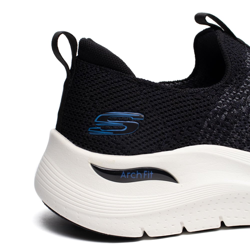 Tênis Masculino Skechers Arch Fit 2.0 Calce Fácil Preto Preto 7