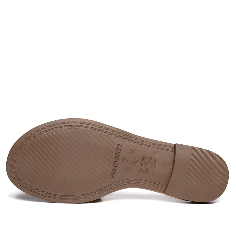 Chinelo Rasteira Feminina Via Marte Ráfia Bege Bege 3