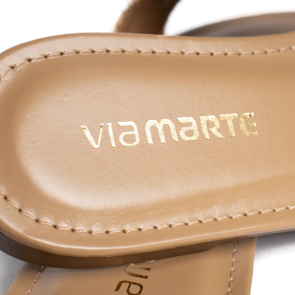 Chinelo Rasteira Feminina Via Marte Ráfia Bege Bege 6