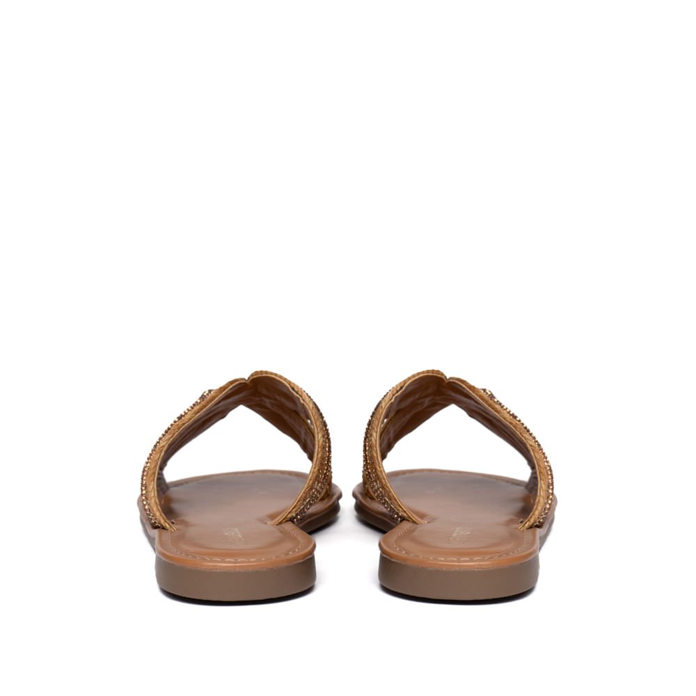 Chinelo Rasteira Feminina Via Marte Ráfia Marrom Marrom 4
