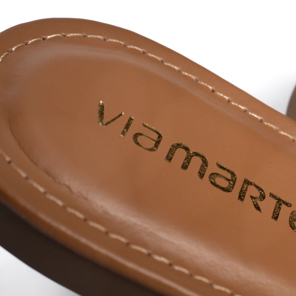 Chinelo Rasteira Feminina Via Marte Ráfia Marrom Marrom 6