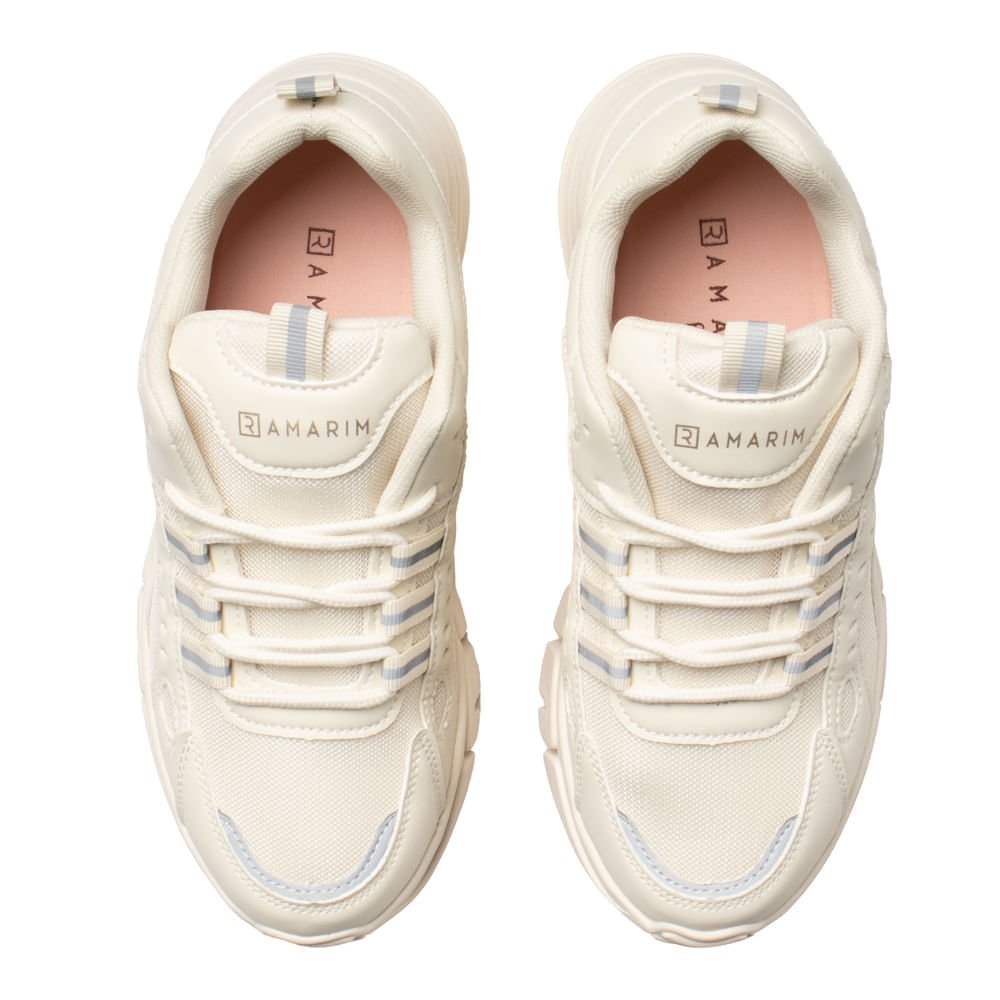 Tênis Feminino Ramarim Napa Recortes Chunky Off White Off White 4